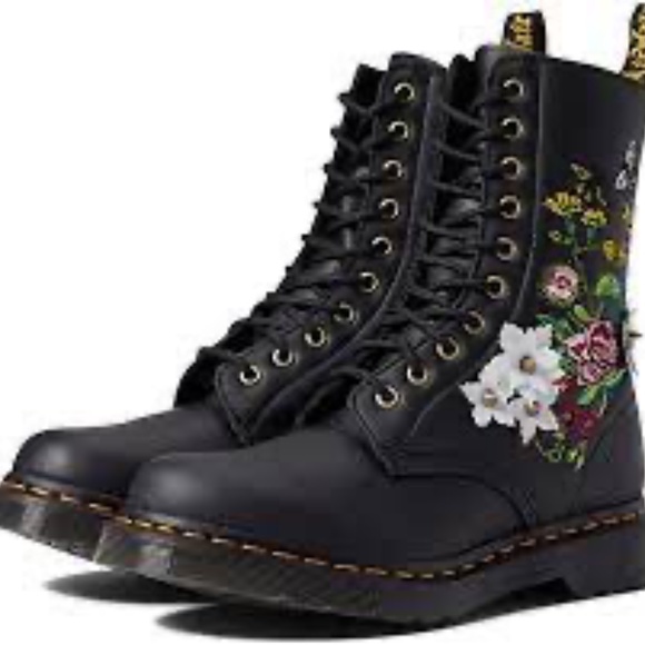 Dr. Martens Women's 1490 Floral Bloom Leather Vonda Butterfly Mid-Calf Floral - Picture 8 of 12